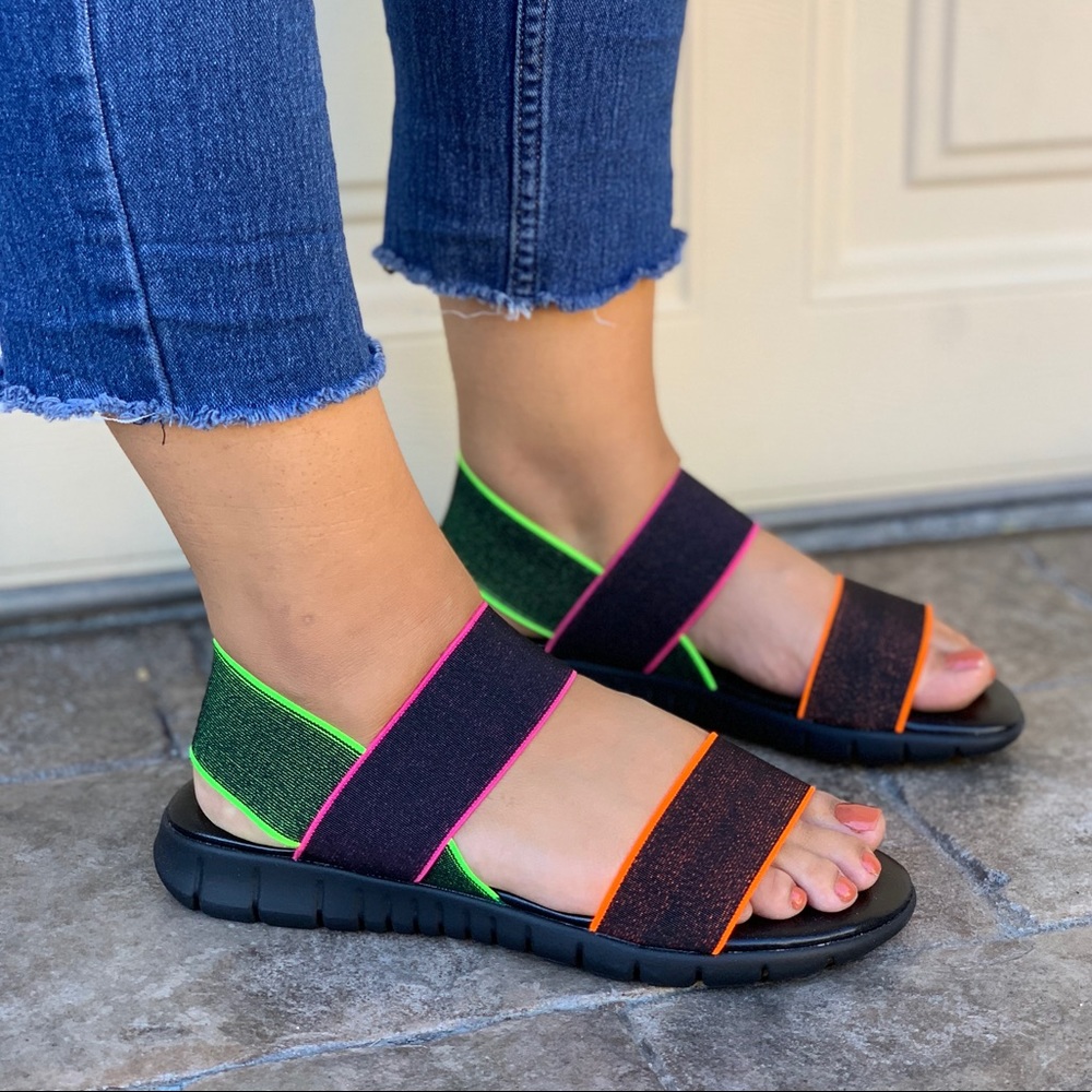 Comfortable Slingback Stretch Fabric Wedge Sandal - Picture 2 of 7